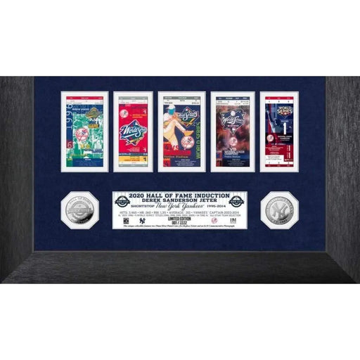 Derek Jeter Hall of Fame Induction 2020 World Series Ticket Collage Framed New