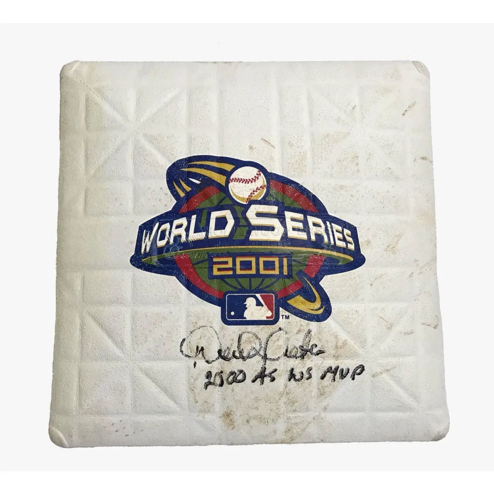Derek Jeter Signed 2001 World Series Game Used Base MLB COA JSA NY