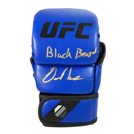 Derrick Lewis Signed UFC Blue Glove Inscribed Black Beast Autograph COA JSA