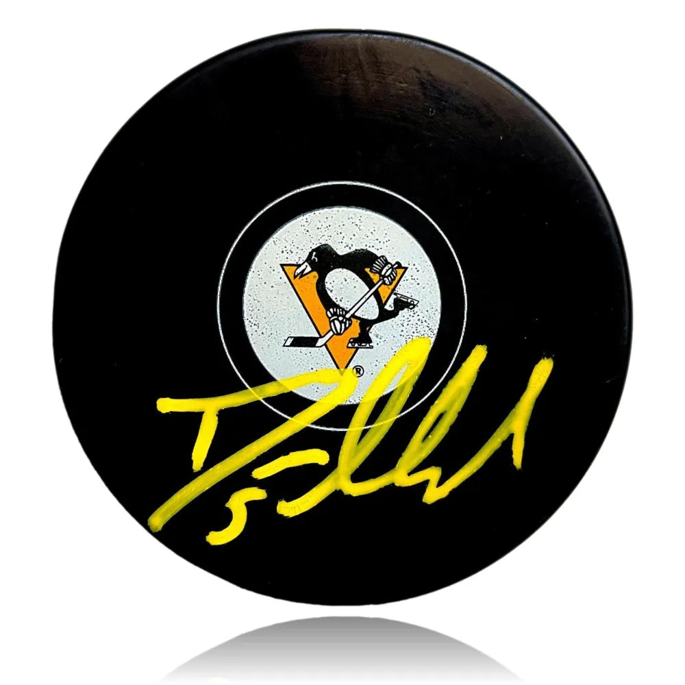 Deryk Engelland Autographed Pittsburgh Penguins Puck COA Inscriptagraphs Signed