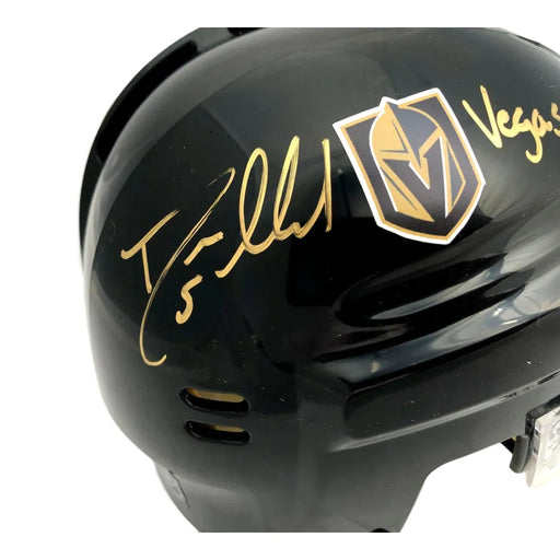 Deryk Engelland Signed Vegas Golden Knights Inscribed Strong Mini Helmet BAS COA