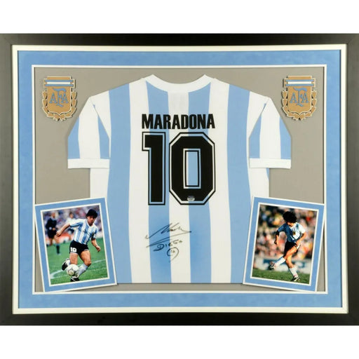 Diego Maradona Signed 1986 Argentina Home Jersey Framed COA Icons Autograph
