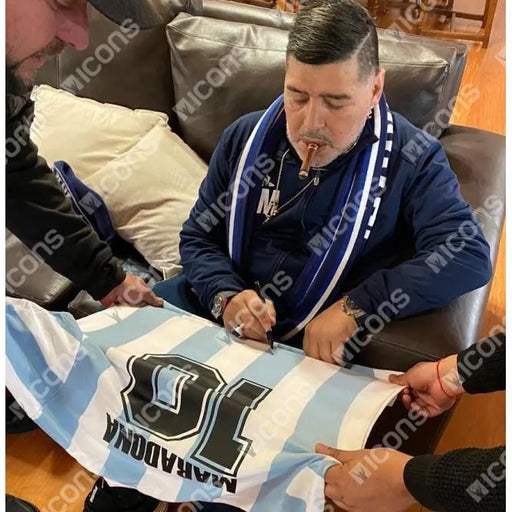 Diego Maradona Signed 1986 Argentina Home Jersey Framed COA Icons Autograph