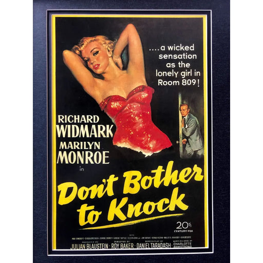 Don’t Bother To Knock Monroe Framed Collage W/ Facs Autograph COA