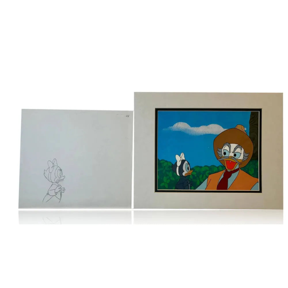 Ducktales Original Production Sketch Drawing & Cell COA 1/1 Disney 90S Tv Show