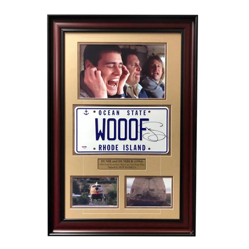Dumb & Dumber Jeff Daniels Signed Mutt Cutts Movie Car License Plate Framed