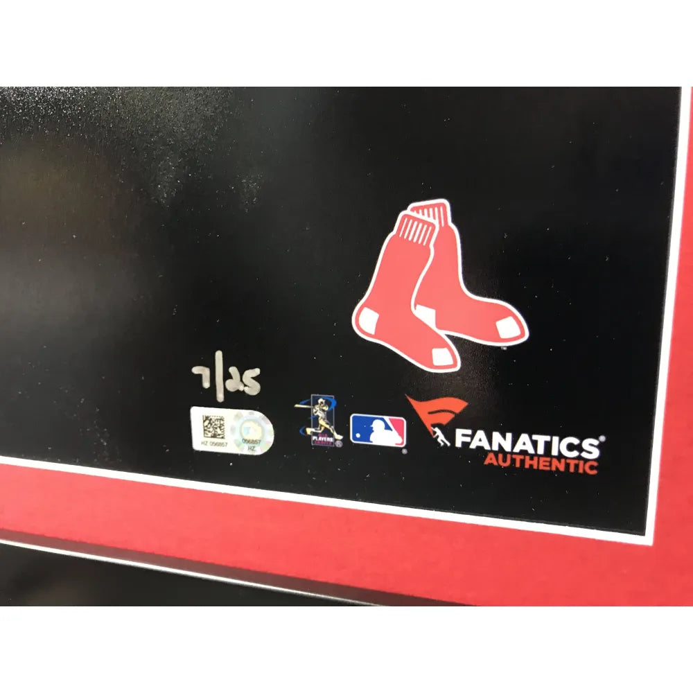 Dustin Pedroia Signed Red Sox 34x42 Custom Framed Jersey Display