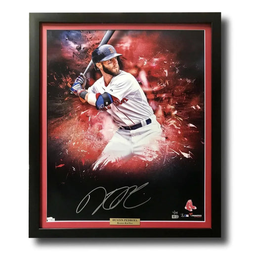 Dustin Pedroia Signed Red Sox 20X24 Framed Photo #D/25 COA Fanatics Boston