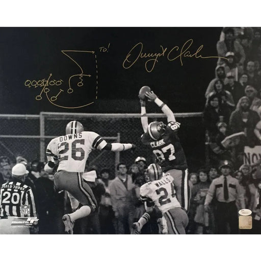 Dwight Clark Signed ’The Catch’ 16X20 Framed W/ Play Diagram JSA COA Autograph
