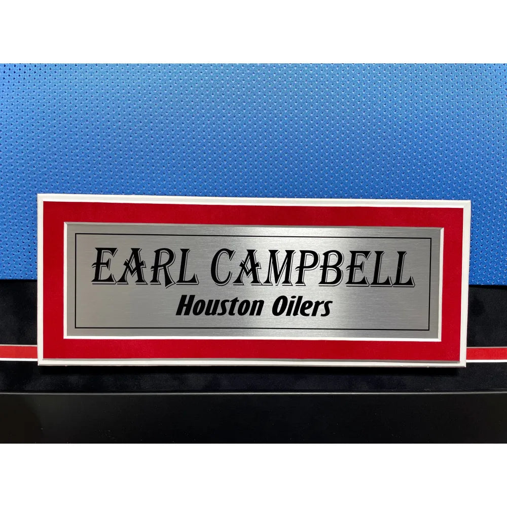 Houston Oilers Earl Campbell Autographed Signed Blue Jersey HOF