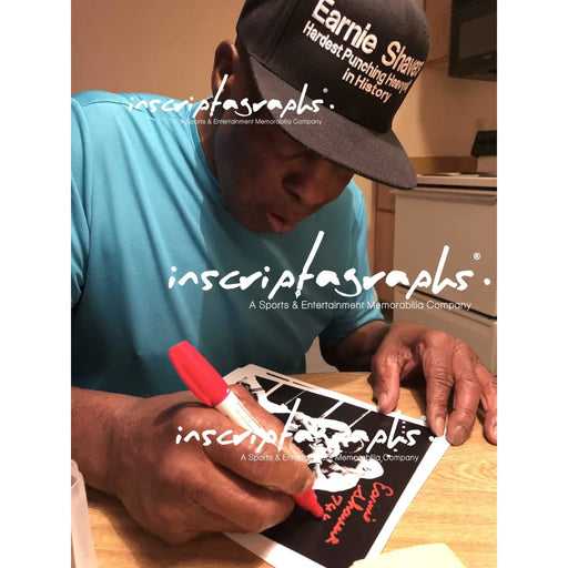 Earnie Shavers Signed 8x10 Photo vs. Larry Holmes COA Inscriptagraphs Autograph