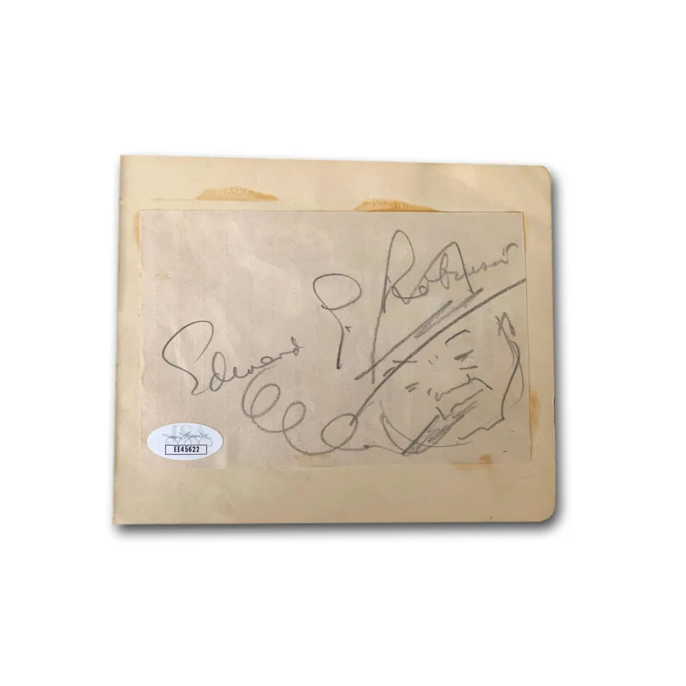 Edward G Robinson Sketch Signed Album Page Cut JSA COA Autograph Key Largo