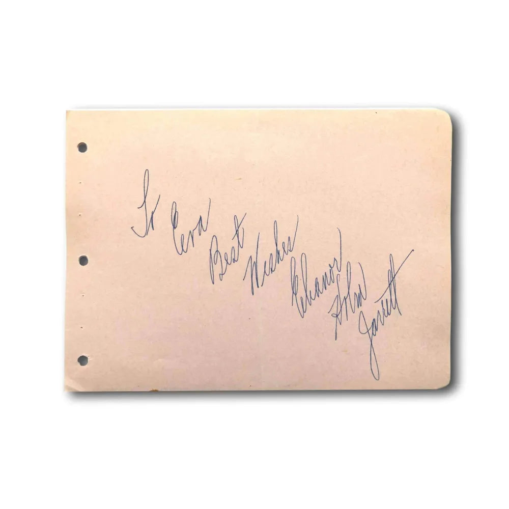Eleanor Holm Jarrett Hand Signed Album Page Cut JSA COA Autograph Swimmer