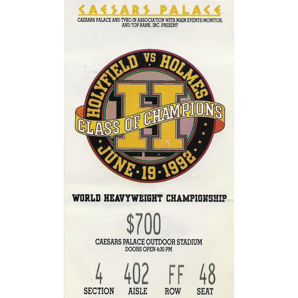 Evander Holyfield vs. Larry Holmes Ticket Stub Class Of Champions Caesars Palace