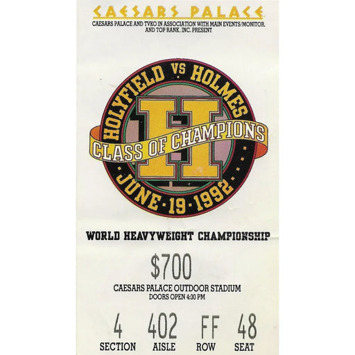 Evander Holyfield vs. Larry Holmes Ticket Stub Class Of Champions Caesars Palace