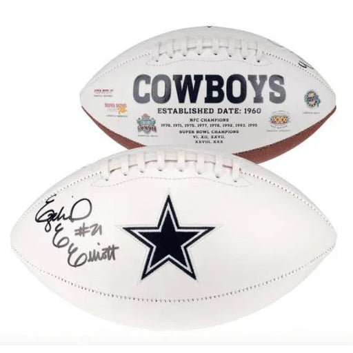 Ezekiel Elliott Signed Dallas Cowboys Logo Football Autograph COA Prescott