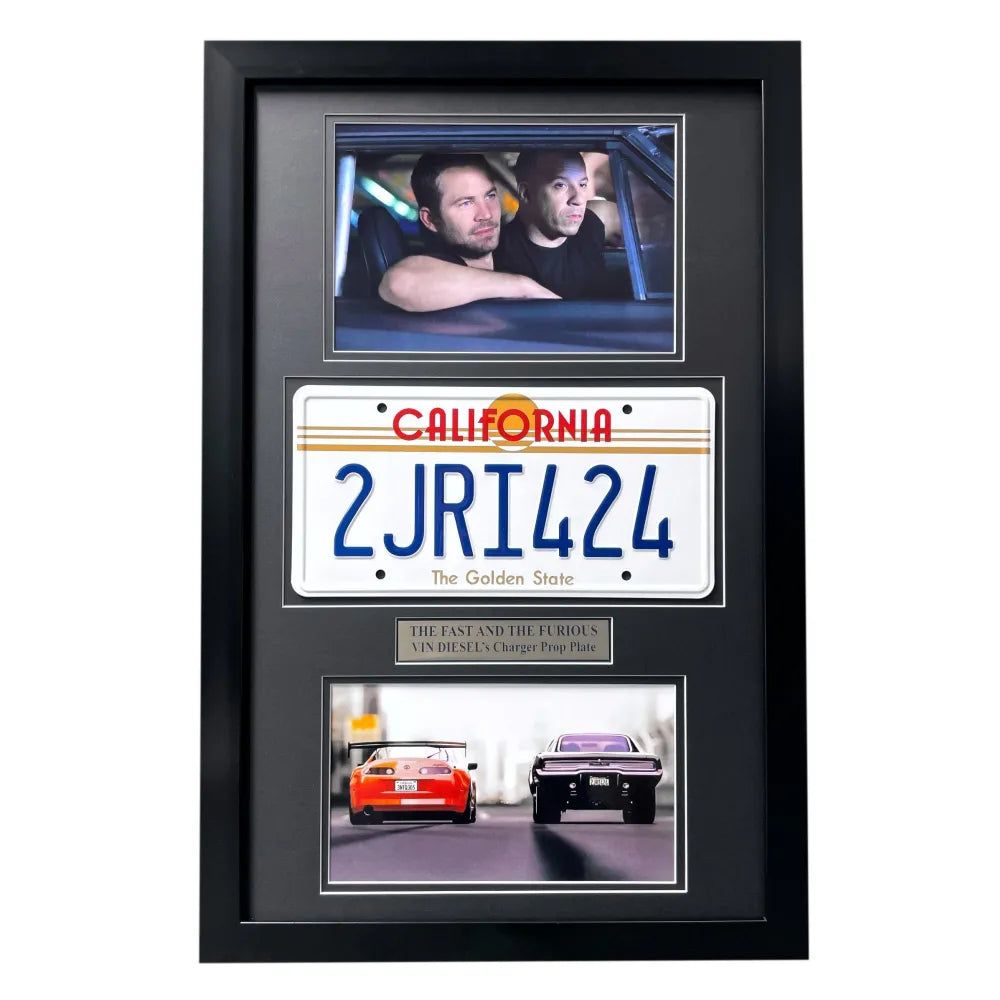 Fast & The Furious Vin Diesel’s Dodge Charger Movie Car License Plate Framed
