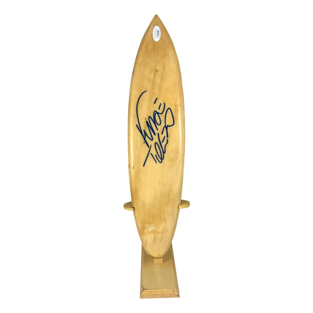 Filipe Toledo Hand Signed Wooden Mini Surf Board W/Stand JSA COA Autographed