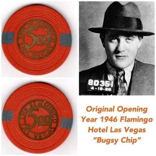 Flamingo Hotel Las Vegas Original 1946 $5 Poker Chip Bugsy Siegel Lansky Mafia