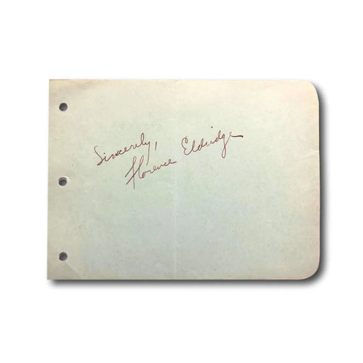 Florence Eldridge Hand Signed Album Page Cut JSA COA Autograph Inherit The Wind