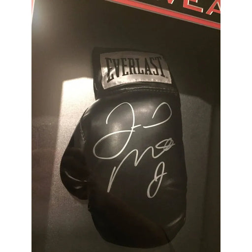 Floyd Mayweather Jr. Signed Boxing Glove Framed JSA COA Money Collage
