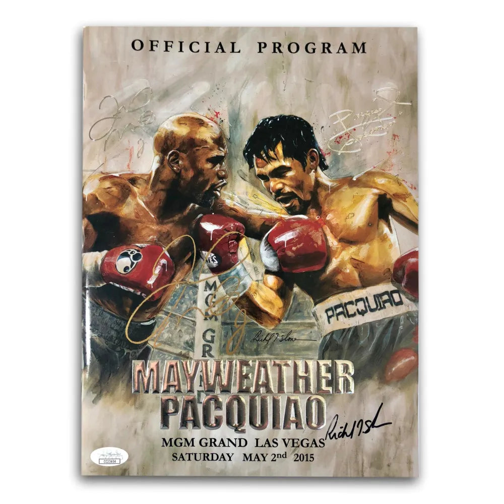 Floyd Mayweather Jr Signed Vs. Pacquiao Official Fight Program Autograph JSA COA