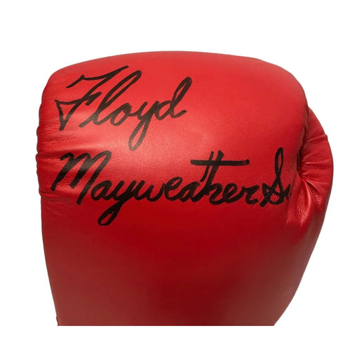 Floyd Mayweather Sr. Hand Signed Rival Boxing Glove JSA COA Autograph Red