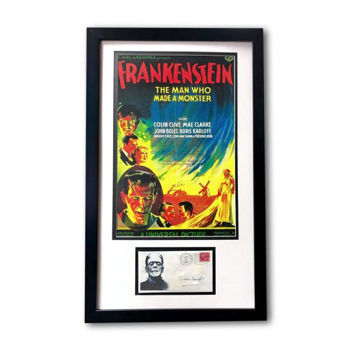 Frankenstein The Man Who Made A Monster Karloff Framed Collage W/ Facs Autograph