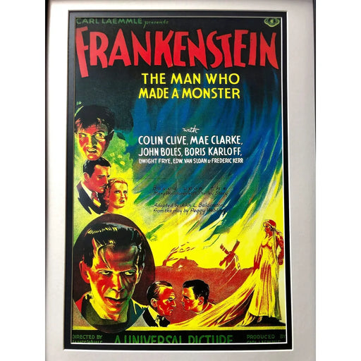 Frankenstein The Man Who Made A Monster Karloff Framed Collage W/ Facs Autograph
