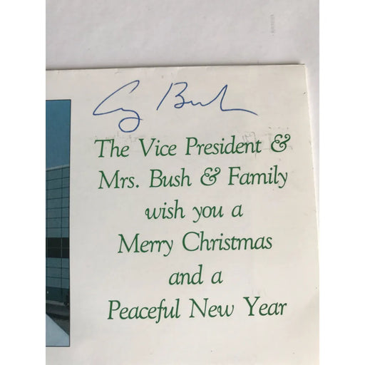 George H.W. Bush Signed Christmas Card JSA COA Autograph President Hw W.