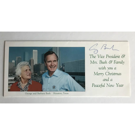 George H.W. Bush Signed Christmas Card JSA COA Autograph President Hw W.