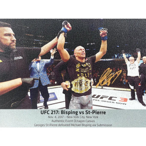 Georges St. Pierre UFC 217 Last Fight Ever Used Canvas Autographed JSA COA GSP