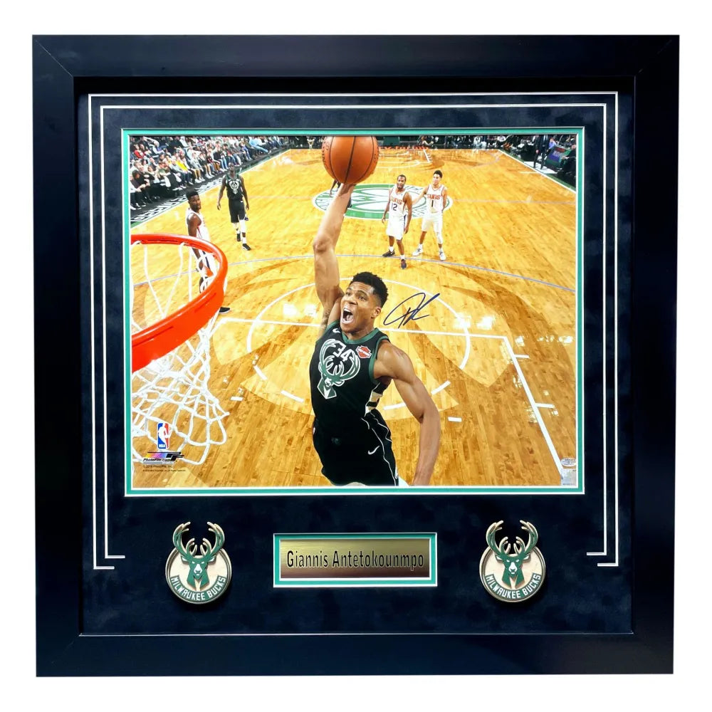Giannis Antetokounmpo Hand Signed Jersey - Framed
