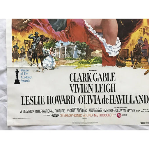 Gone With The Wind 1970 Original Movie Poster 1st Issue 27X40 Clark Gable