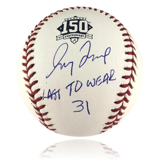 Greg Maddux Autographed Baseball Last To Wear 31 BAS COA Signed