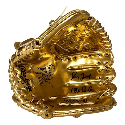Greg Maddux Autographed Inscribed Mini Golden Glove Braves 18x BAS COA Signed