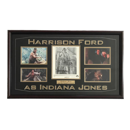 Harrison Ford Signed Indiana Jones Framed Temple Doom Collage COA JSA Autograph