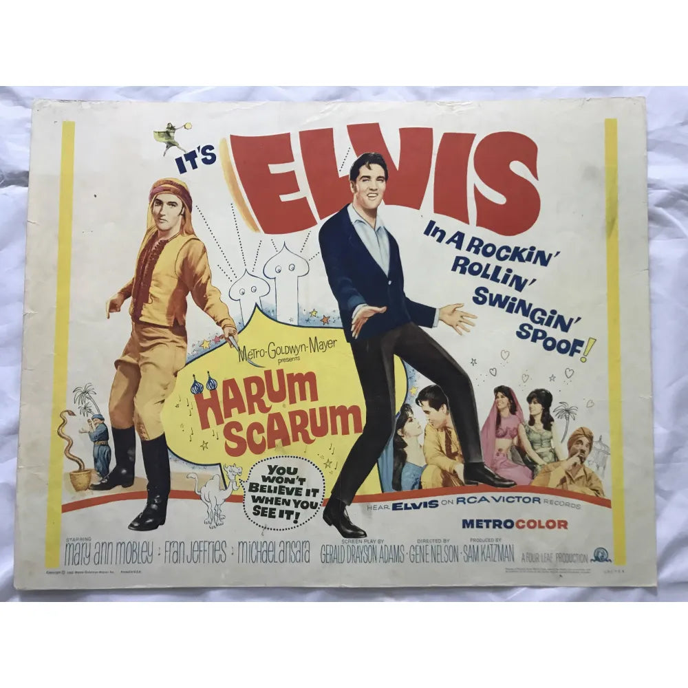 Harum Scarum 1965 Original Movie Poster First Issue 22X28 Elvis Presley Mobley