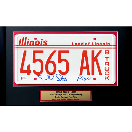 Home Alone Daniel Stern Signed Movie Car License Plate Framed BAS Autograph Marv