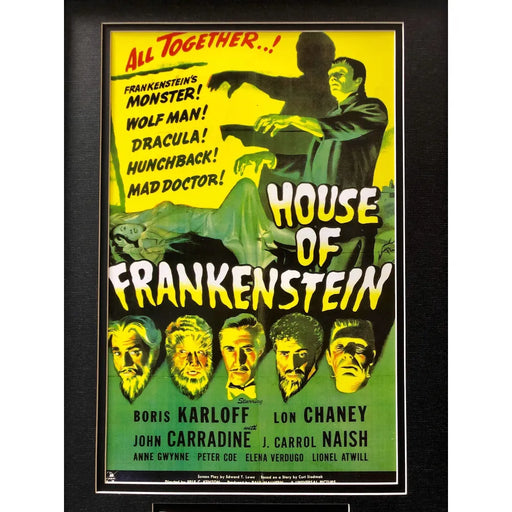 House Of Frankenstein Boris Karloff Framed Collage W/ Facs Autograph COA