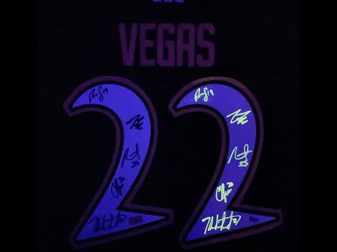 Black Vegas Golden Knights 12'' x 16'' Framed Neon Player Print