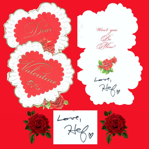 Hugh Hefner Signed Personal Valentine’s Day Card BAS COA Autograph Playboy