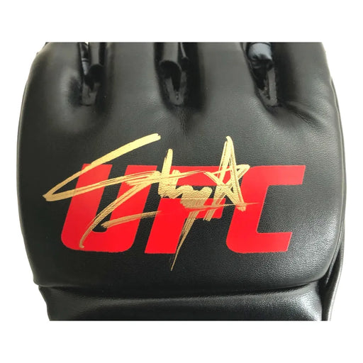 Israel Adesanya Hand Signed UFC Black Glove Autograph 2 COAs JSA Inscriptagraphs