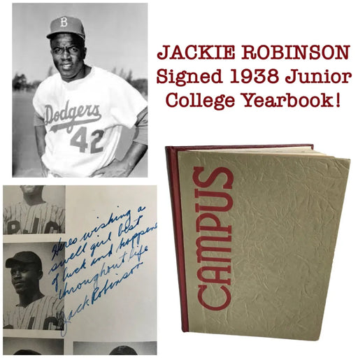 Jackie Robinson Signed 1938 Pasadena J.C Yearbook Pre Dodgers JSA COA Autograph