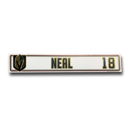 James Neal Authentic VGK Locker Room Nameplate Vegas Golden Knights Game Used