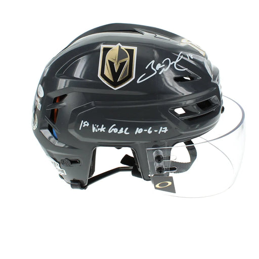 James Neal Signed & Game Used Vegas Golden Knights Grey Helmet Inscribed 1st