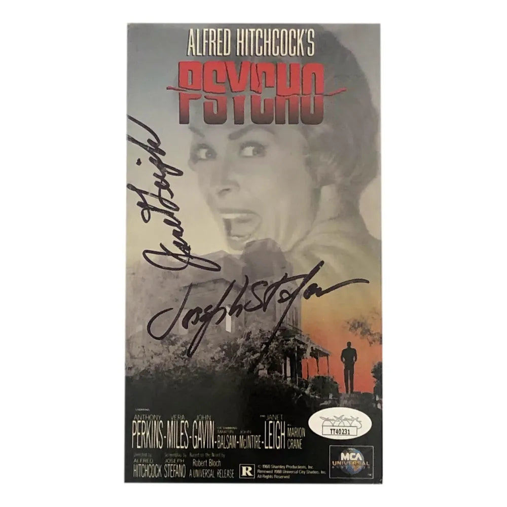 Janet Leigh Hand Signed VHS Cover Psycho Movie JSA COA Autographed Hitchcock
