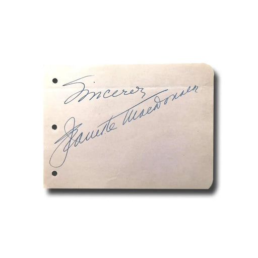 Jeanette Macdonald Hand Signed Album Page Cut JSA COA Autograph Actress Maytime