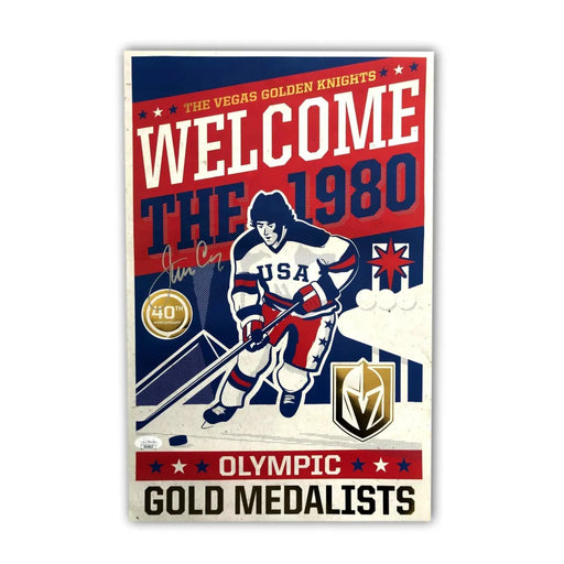 Jim Craig Signed Miracle on Ice 40th Anniversary Poster Vegas Golden Knights JSA