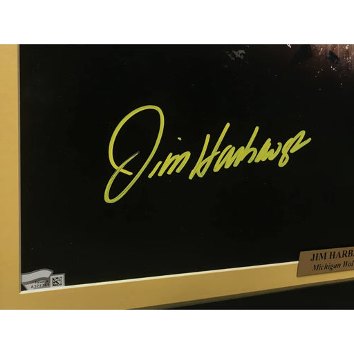 Jim Harbaugh Signed Michigan 20X24 Framed Photo Autograph COA Fanatic Wolverines
